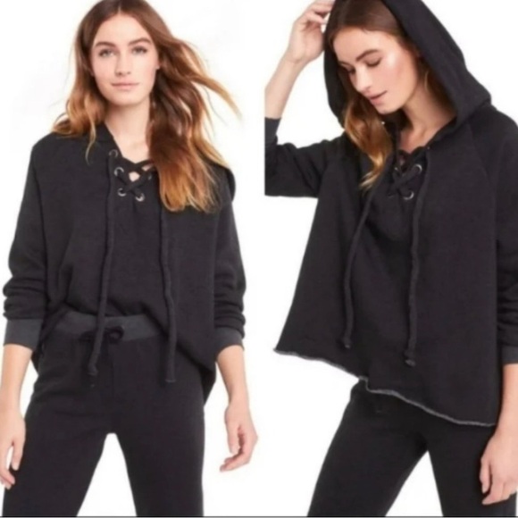 Wildfox Couture Hutton Lace Up Sweater - Size Small - Gray‎ - Picture 1 of 8